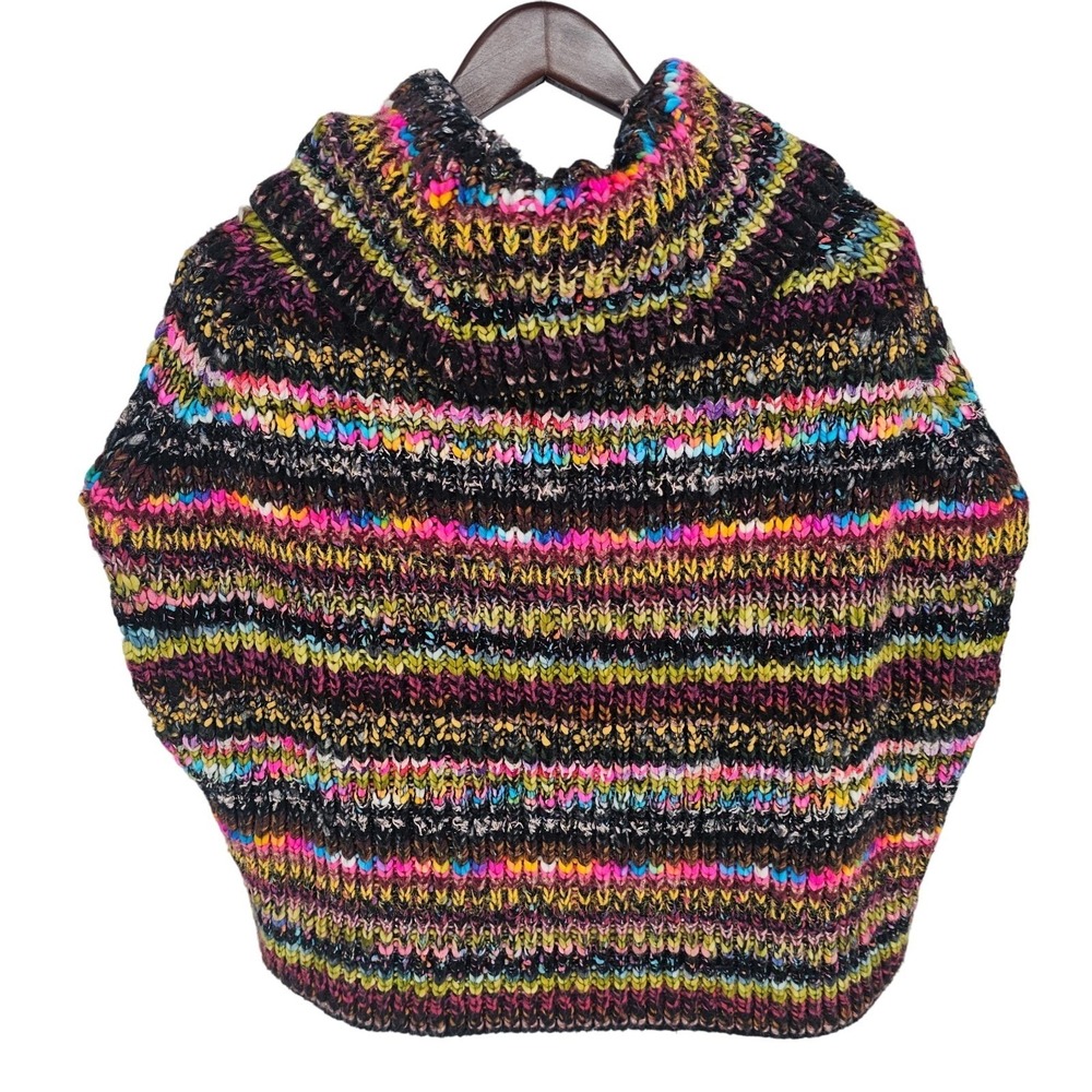 Anthropologie Piera Rainbow Knit Turtleneck Oversized Pullover Sweater XS - Picture 5 of 10